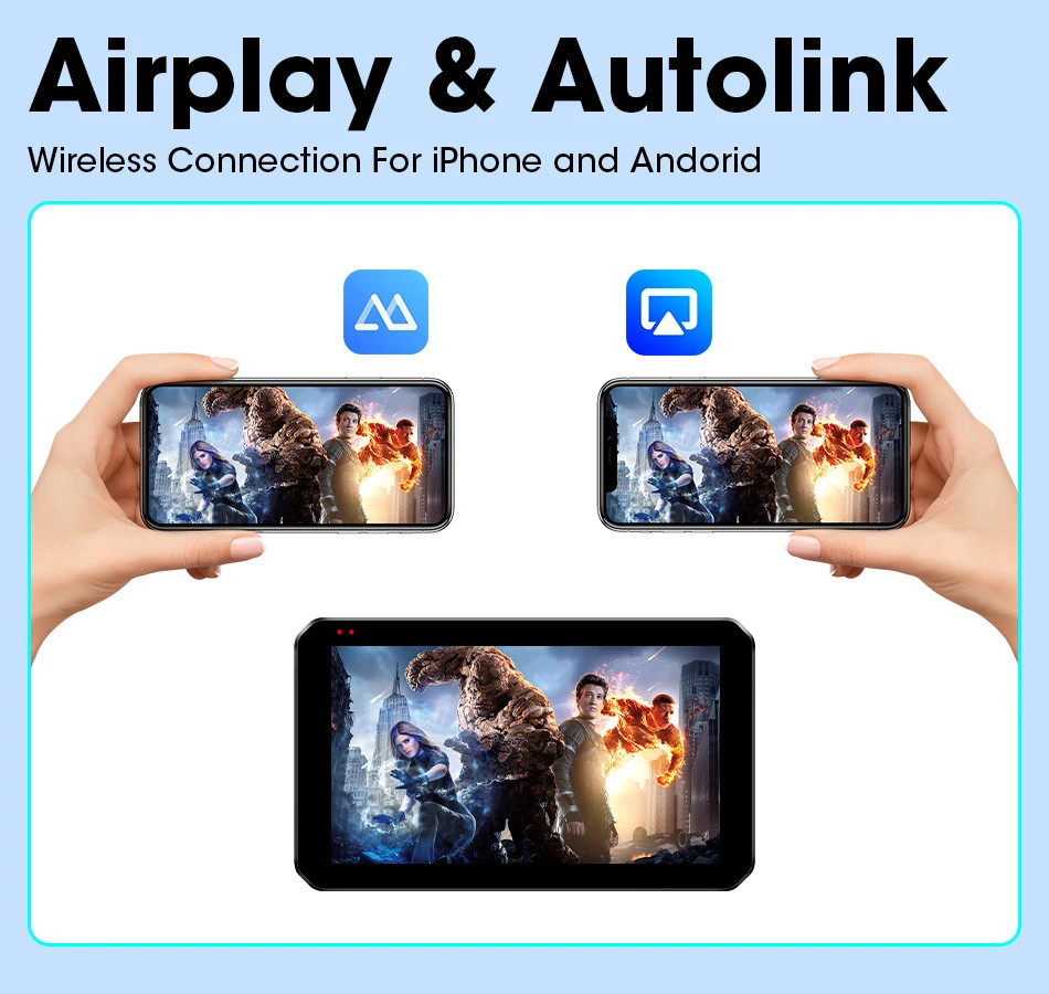 5.5 inch Carplay For Motorcycle 2K HD DVR GPS Navigation Wireless Android Auto