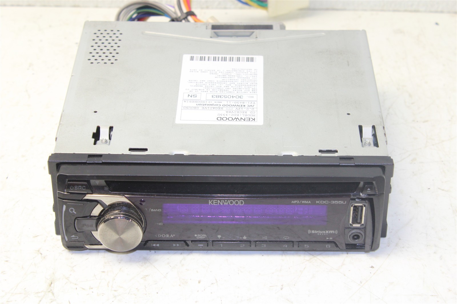 Kenwood KDC-355U Head Unit Stereo Radio USB AUX CD Player USED