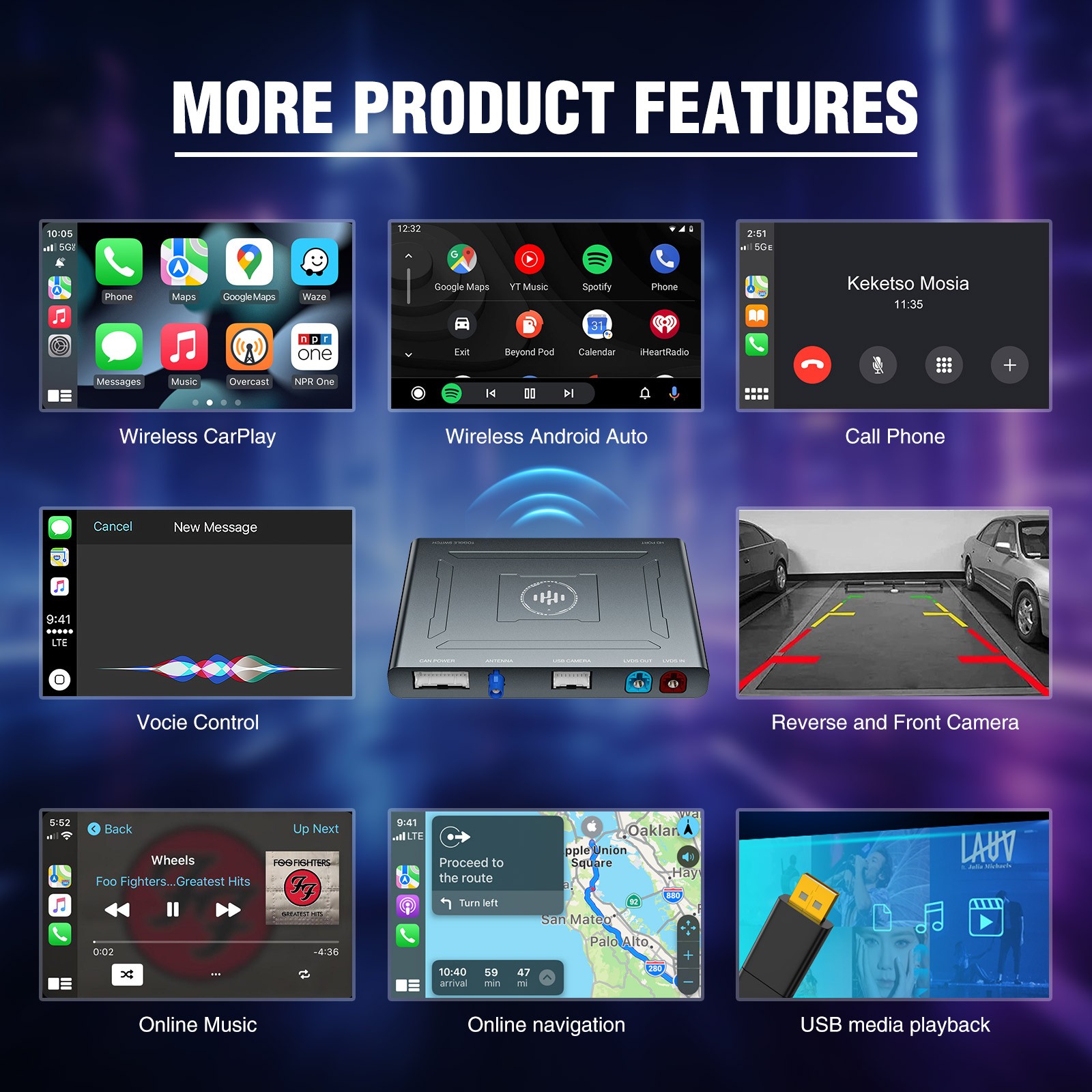 Wireless CarPlay & Android Auto Decoder Box AI Box Multimedia Player For BMW EVO