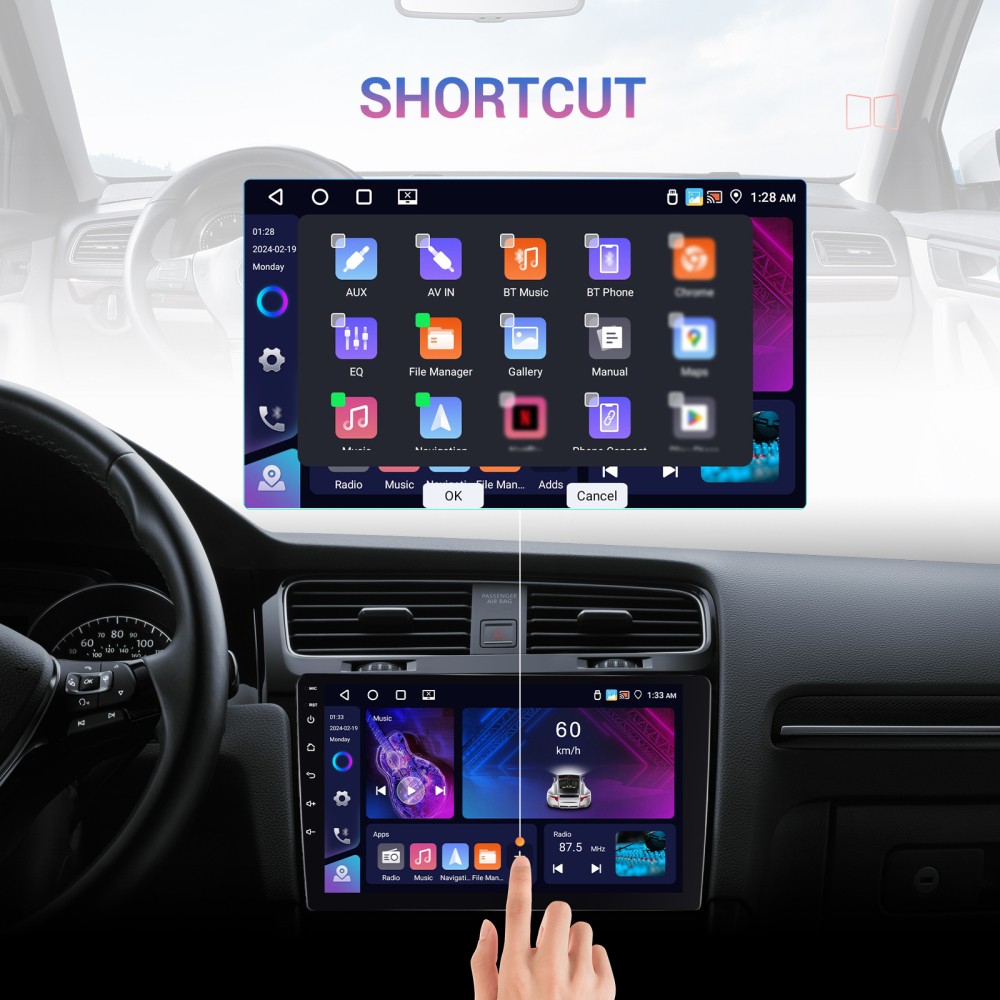 4GB+64GB Carplay Android 15 For Toyota Yaris 2007-2011 Car Radio Stereo GPS Navi