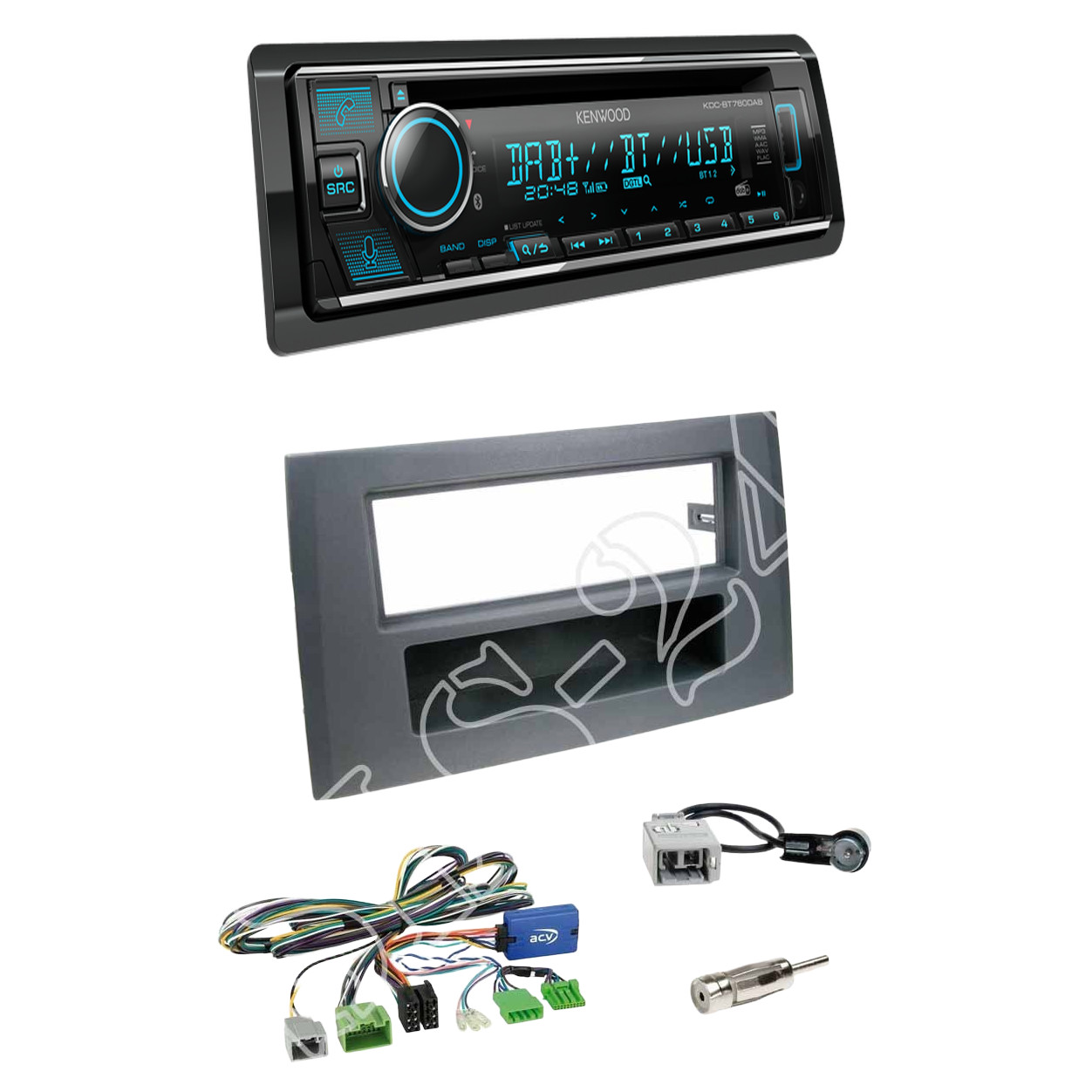 Kenwood KDC-BT760DAB Radio DAB+ Bluetooth With Fitting Kit For Volvo XC90 (C)