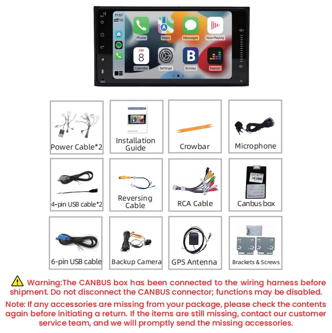 For 2000-2006 Toyota Tundra Sequoia CarPlay Android 13 Car Radio Stereo Cam IPS