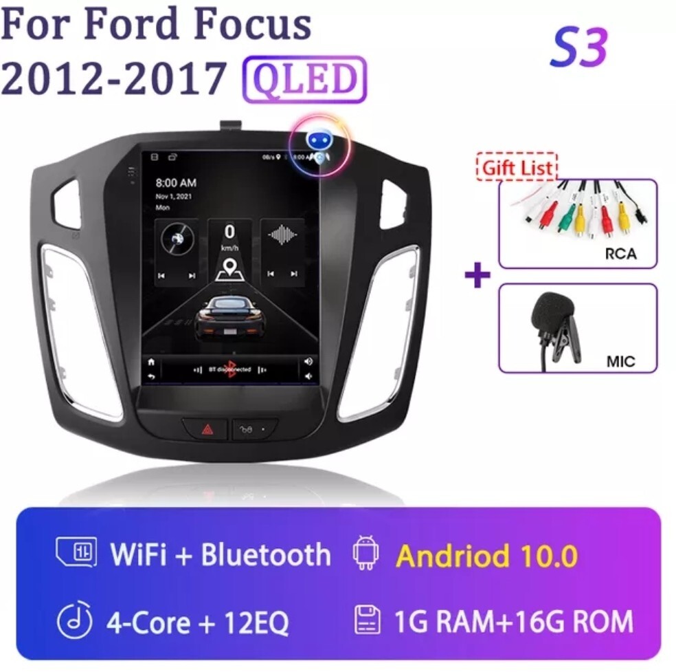 2 DIN 9.7″ RADIO FOR FORD FOCUS MK3 11/17 GPS BLUETOOTH WI-FI USB