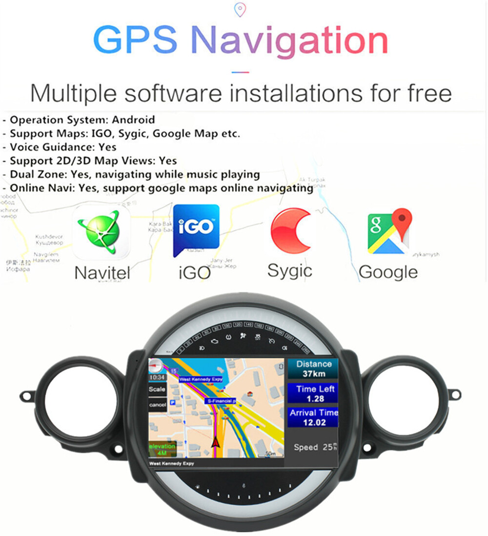 9” w/Carplay Android Car Stereo Radio GPS For BMW Mini Cooper R56 R60 2007-2013