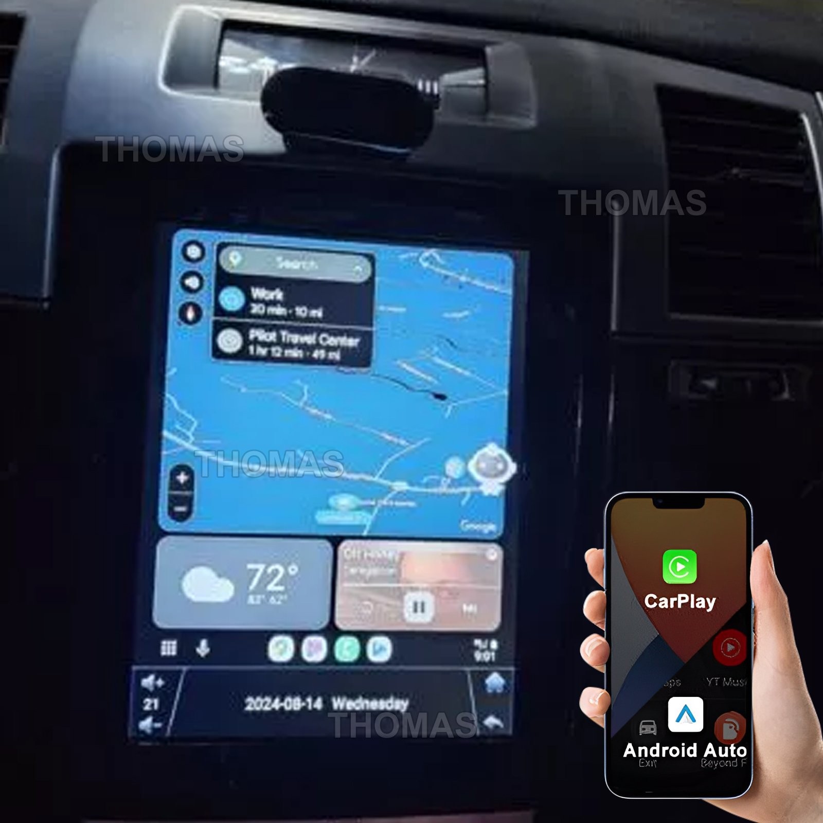 64G CarPlay Car Stereo Radio GPS Navi Android 14 For Cadillac Escalade 2007-2014