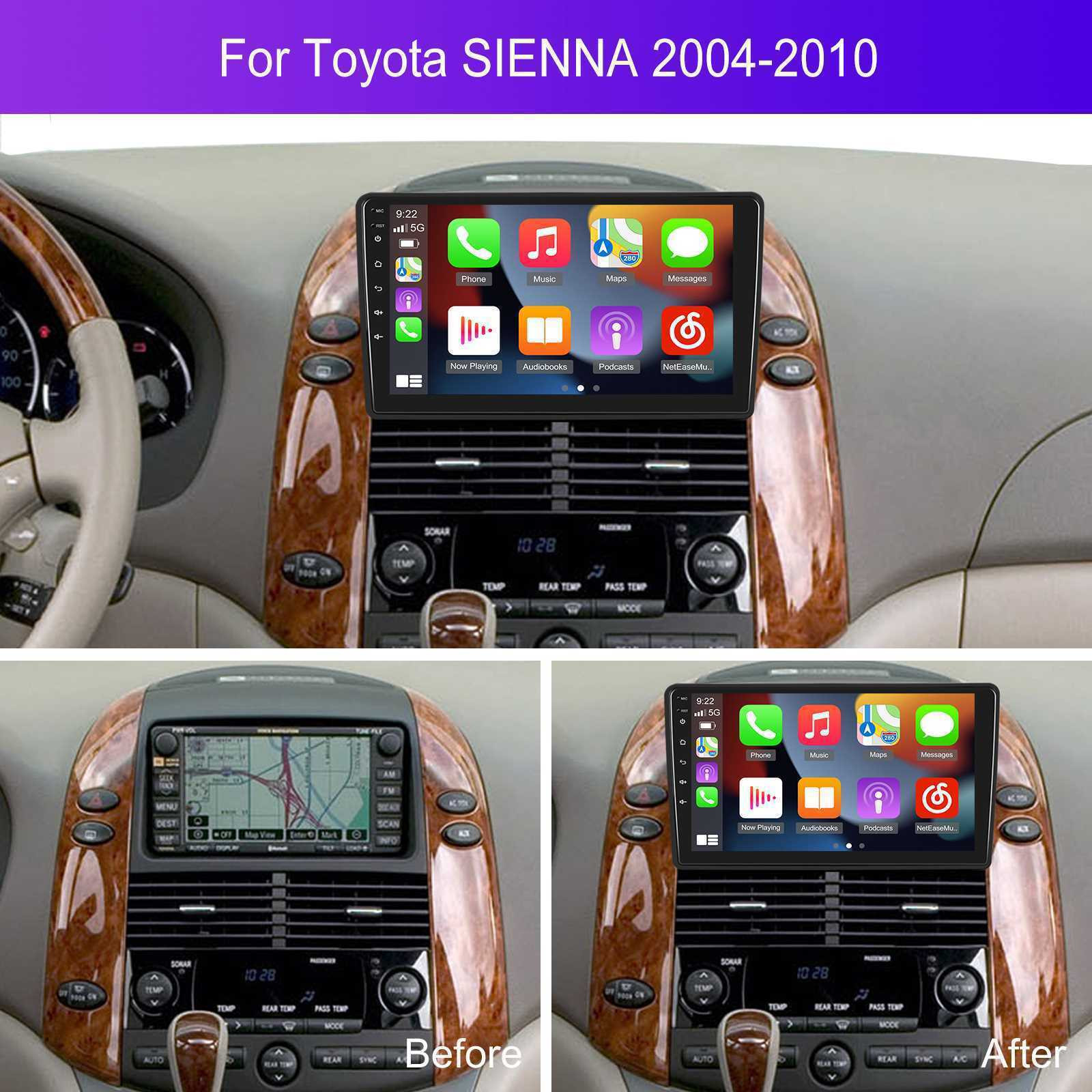10.1” For Toyota Sienna 2004-2010 Android15 CarPlay Car Radio Stereo GPS 4+64GB