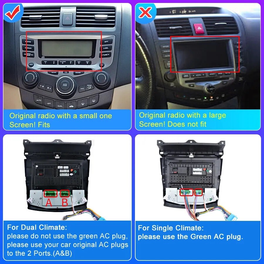 For Honda Accord 7 2003-2007 Android 12 Carplay Car Stereo Radio GPS Navi 4+64GB