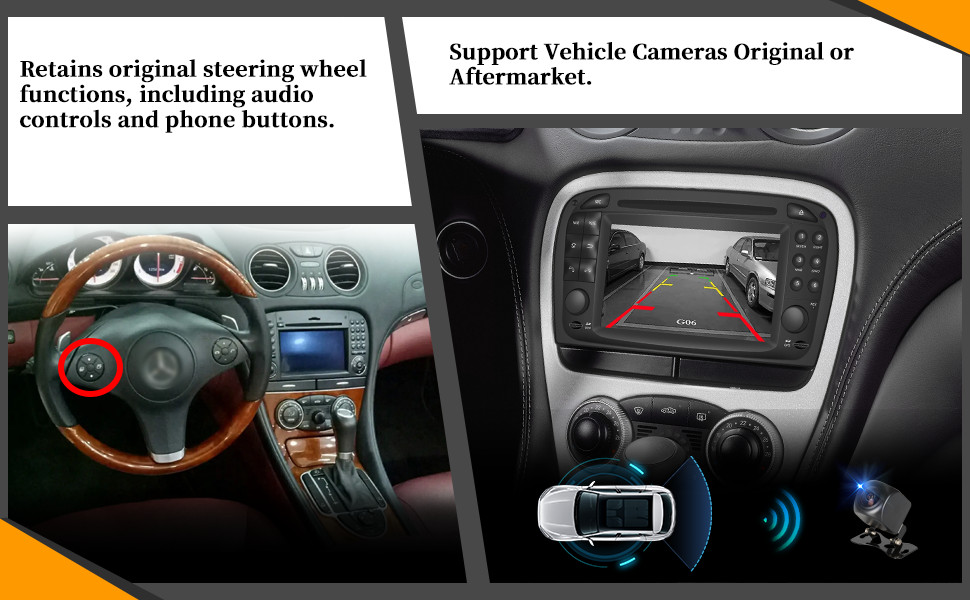6.2 Radio for Mercedes SL R230 SL280 SL300 01-05 CarPlay Android Auto Navi DVD
