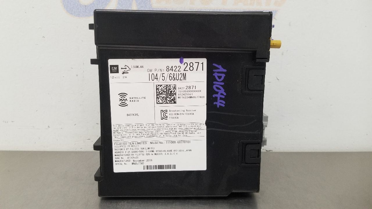 17 GMC SIERRA DENALI 1500 RADIO AUDIO RECEIVER 84222871