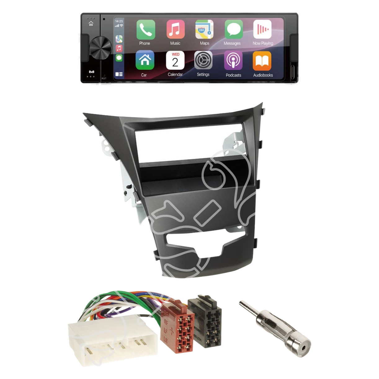 Ampire CPR60 radio DAB + CarPlay with installation kit for SsangYong Korando from 2013