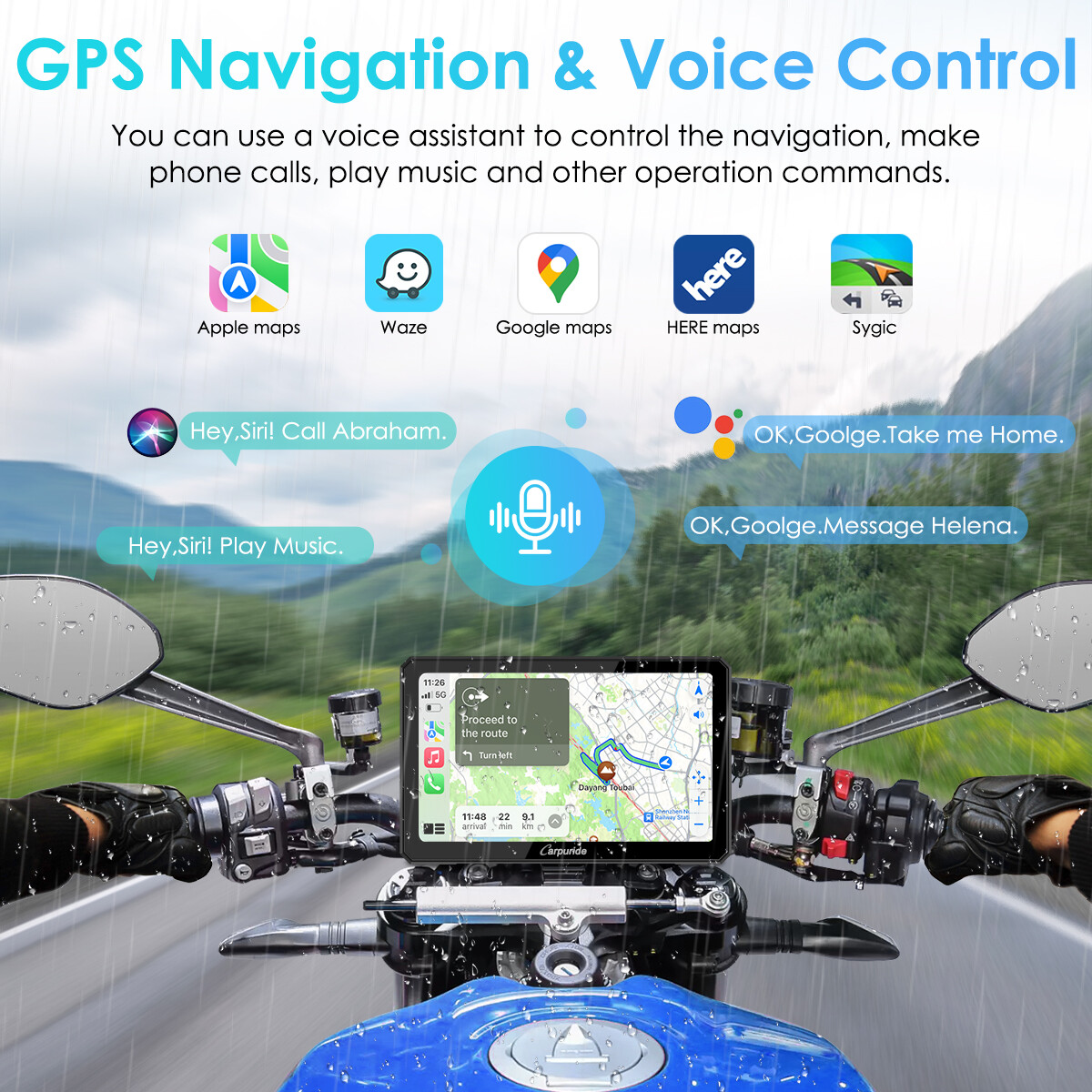 Carpuride W712D TPMS Wireless Carplay Wired Controlled Rotatable screen Dash Cam