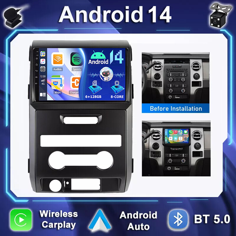For Ford F-150 F150 2009-2012 Car Stereo Radio Navi Android 14 CarPlay SWC 128GB