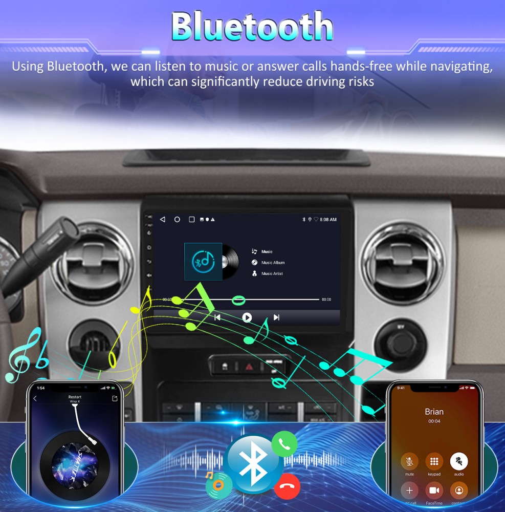 9 Inch For Ford F-150 2009-2014 Carplay Android 15 Car Stereo Radio GPS 2+64GB