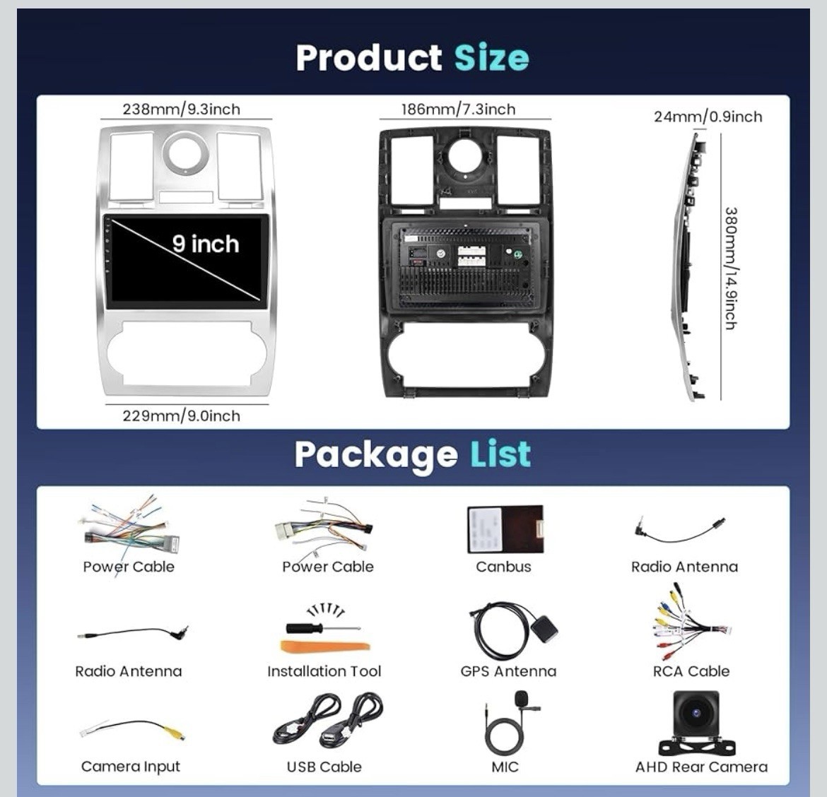 8Core 4 +64GB Android 13 Car Stereo Radio CarPlay GPS For Chrysler 300C 2004-10