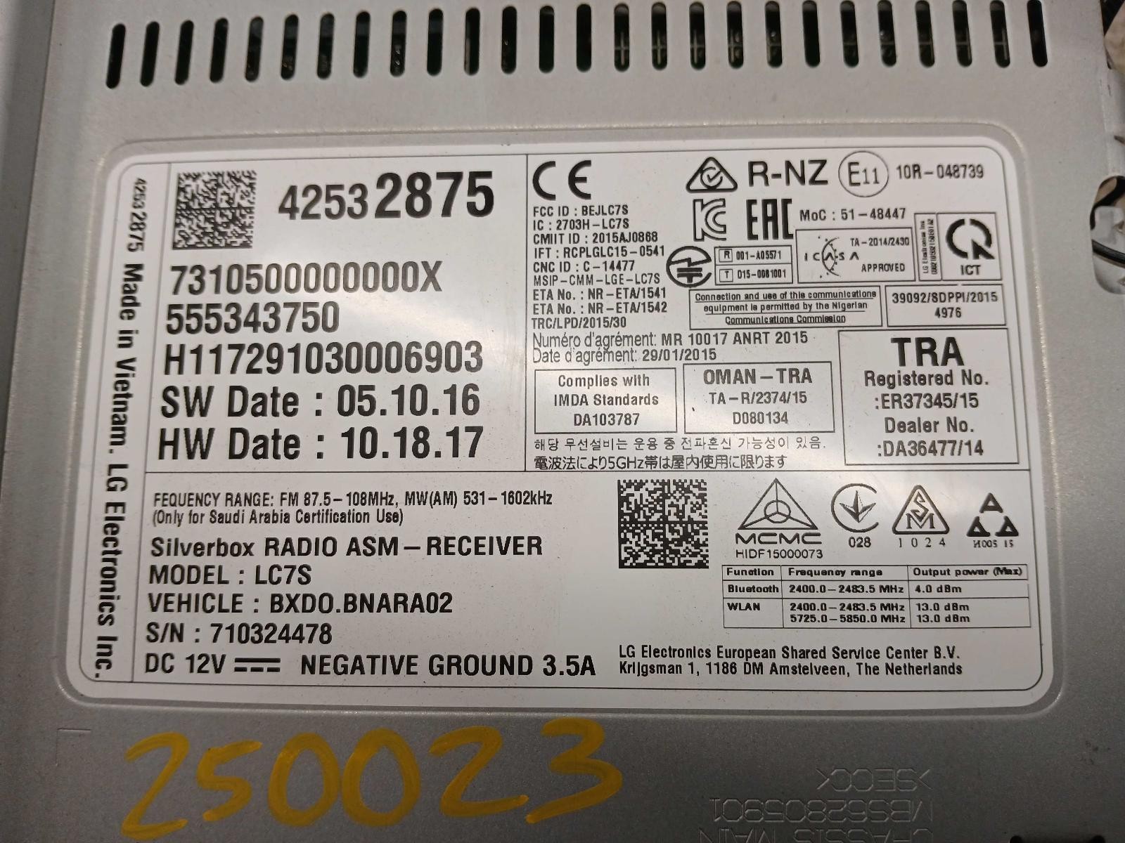 2018 Chevy Equinox Radio Receiver **May Need Programming**
