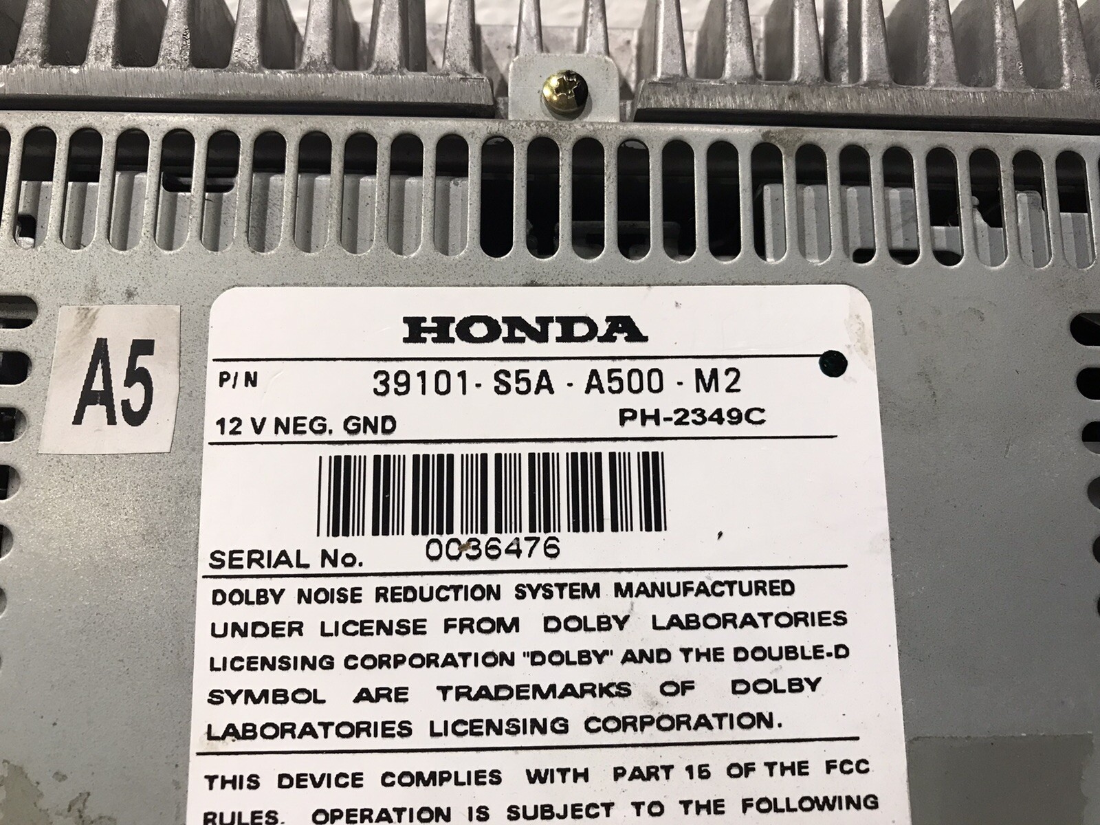 2001-2003 honda civic 4DR SED radio receiver stereo single CD disc player 4XC0