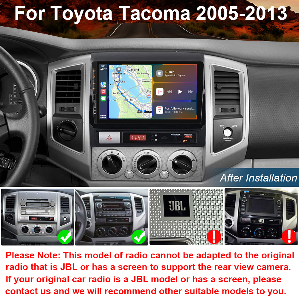 10.1” Android 13 For Toyota Tacoma 2005-2013 Car Carplay GPS 4+64G Radio Stereo