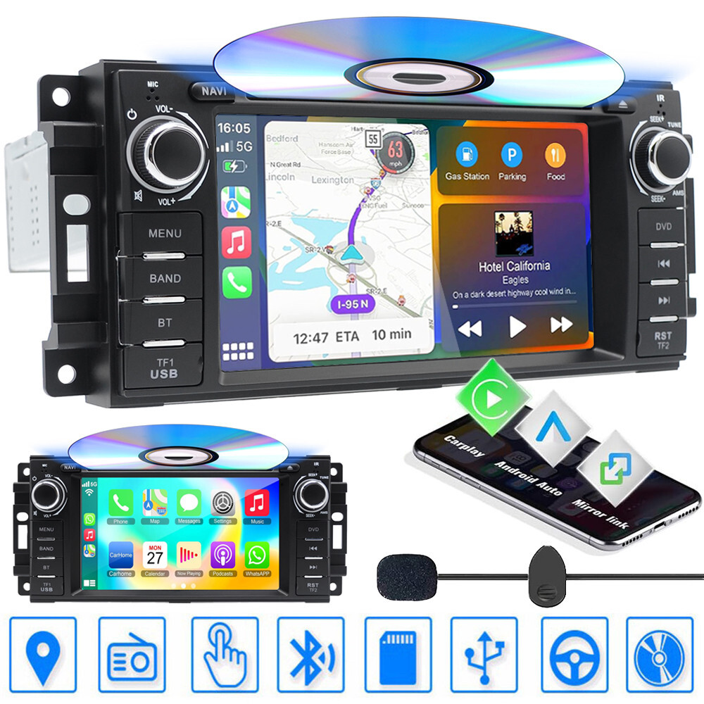 6.2″ Car Stereo Radio DVD Player For Jeep Wrangler JK Compass Patriot/Dodge RAM