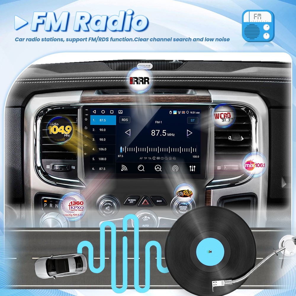 For Dodge Ram 1500 2500 3500 Auto AC 13-19 Android15 Carplay Car Radio 4+64G Cam