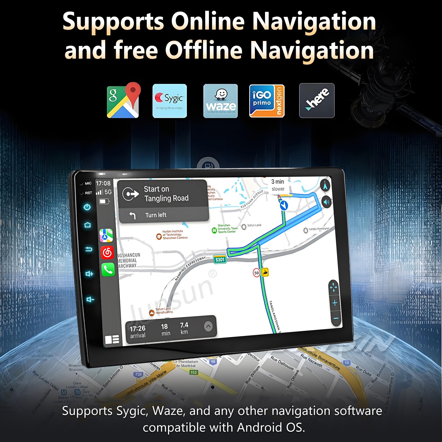 Car Stereo Radio GPS Navi For Jeep Grand Cherokee 10-13 Carplay Android15 4+64GB