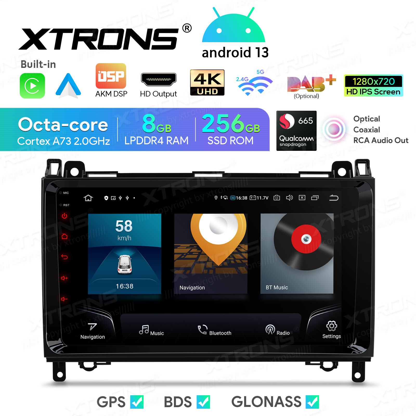 9 inch QLED Android 13 8+256GB Car Stereo Radio GPS Nav 4K For Benz B-W245 W169