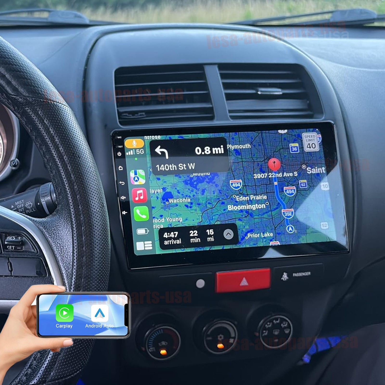 Car Stereo Radio GPS Navi WiFi Android 15 Carplay For Mitsubishi ASX 2010-2017