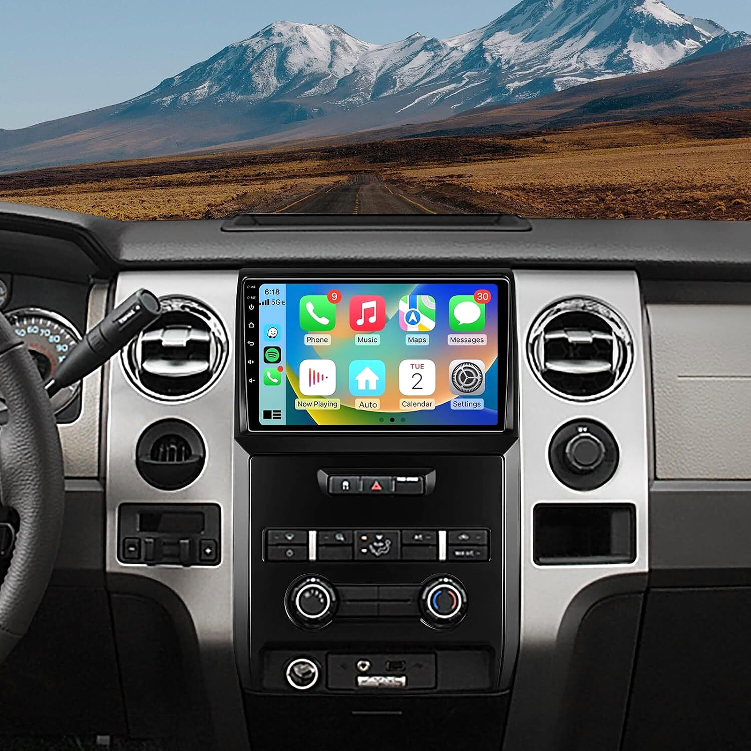 Car Stereo for Ford F-150 2009–2012 Wireless CarPlay, Android Auto WiFi, FM/RDS