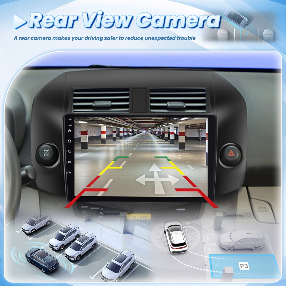 For 2007-2011 Toyota RAV4 Carplay Car Stereo Radio GPS Android 15 4+64GB Camera