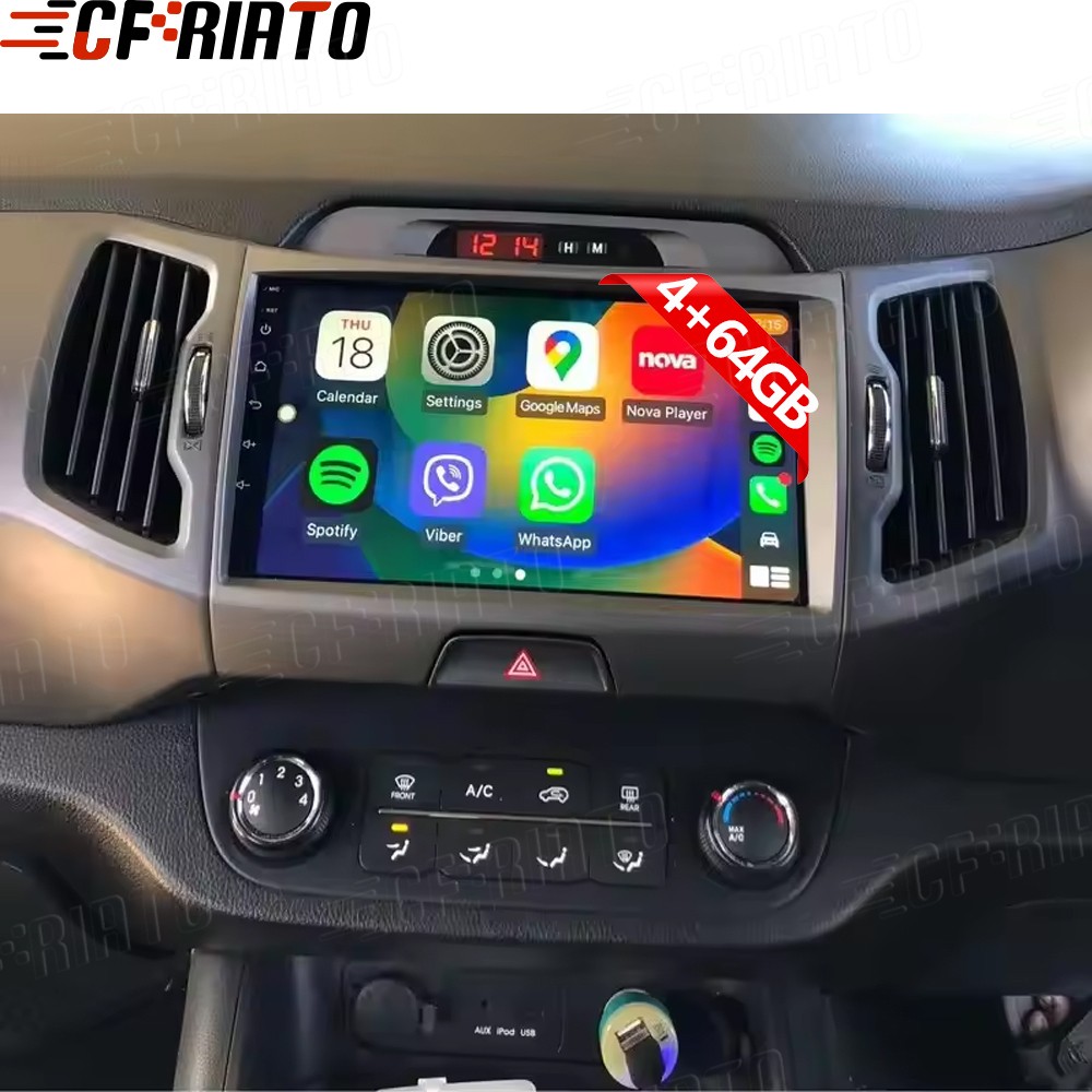 4+64G Car Radio Stereo For KIA Sportage 3 2010-2016 Apple Carplay Android 15 GPS