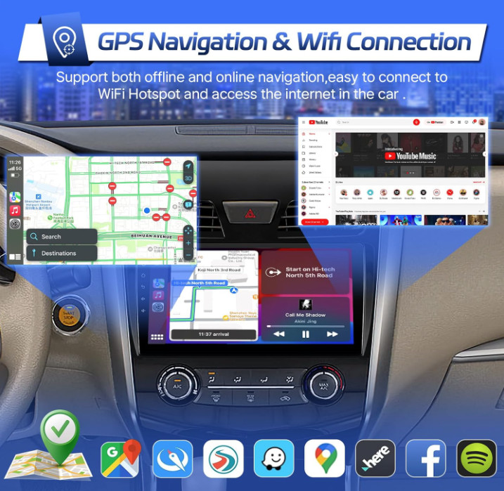 Car Stereo Radio Android 13.0 Carplay GPS FM +Cam For 2012-2014 Toyota Camry NEW