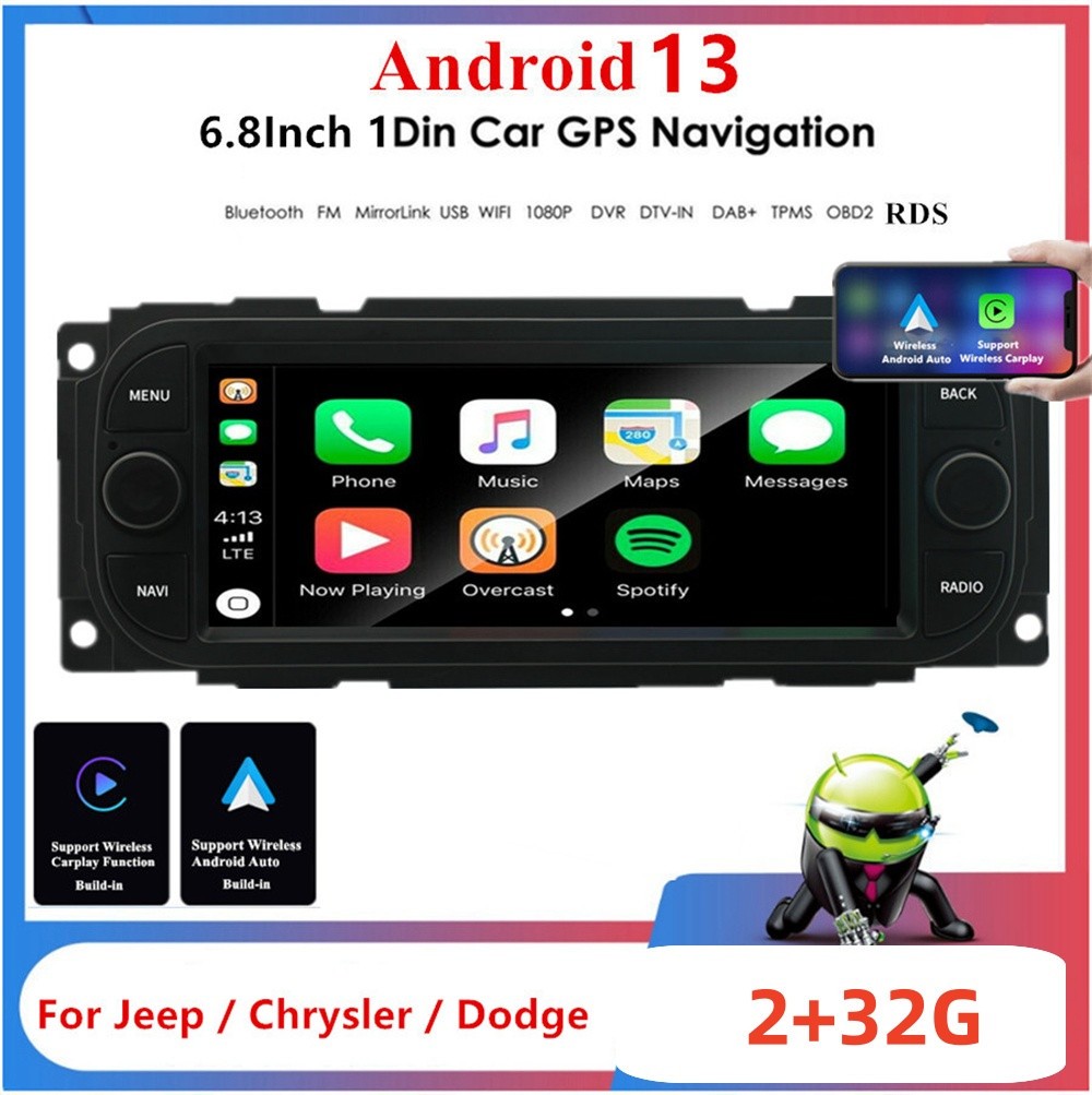Touch Screen Car Stereo Radio BT FM/RDS Fit For Dodge Dakota Durango 2001-2003