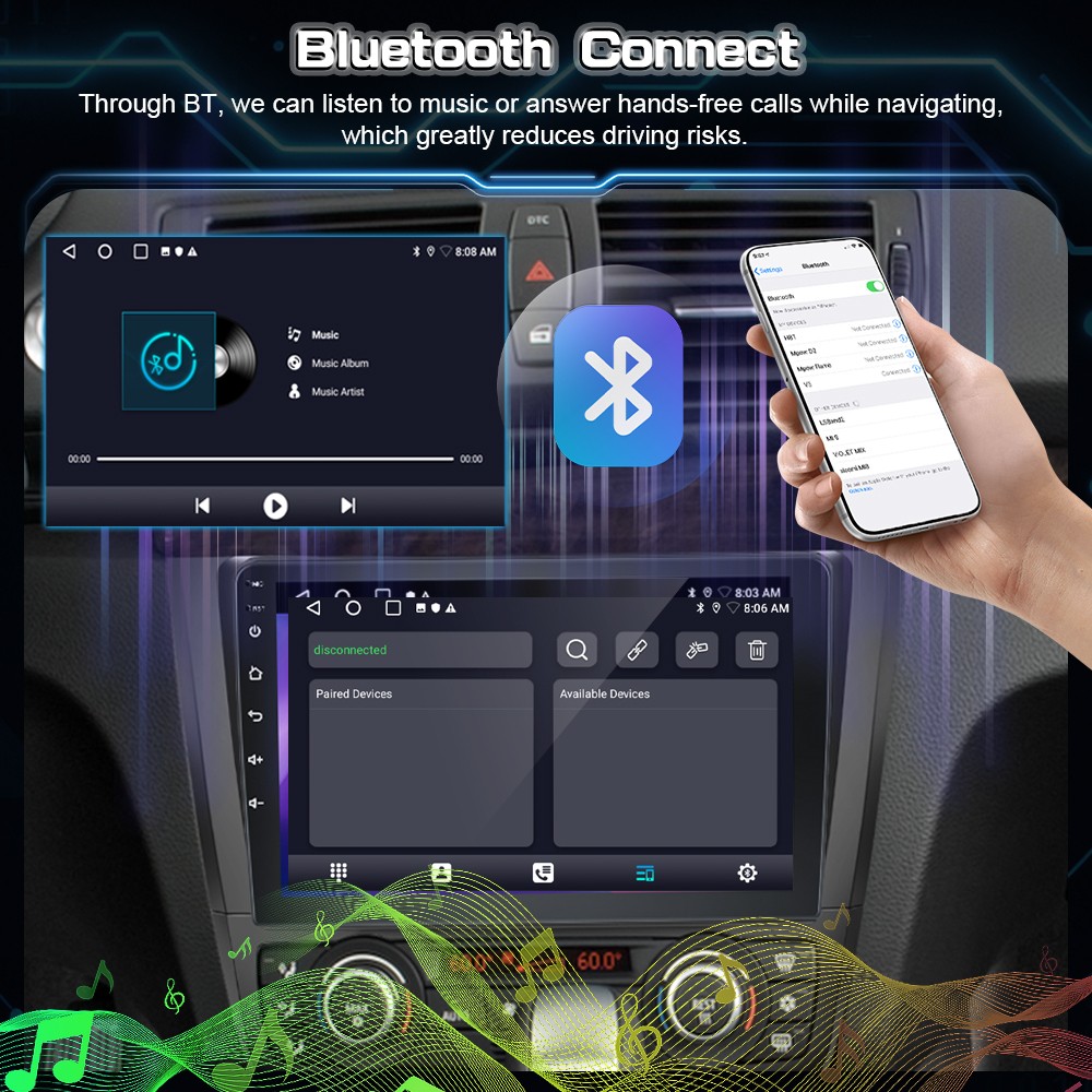 2+64GB For BMW 1 Series 128 i 135 i 9″ Android 15.0 Car Stereo Carplay GPS Radio