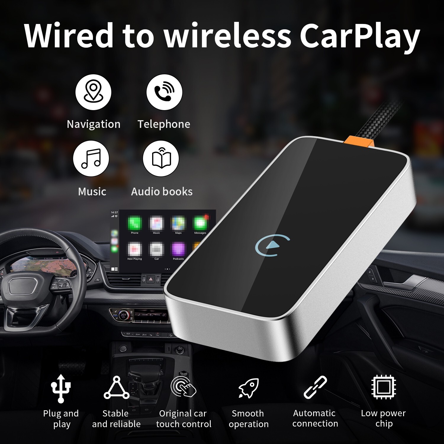 Wireless CarPlay Adapter For iPhone AND Android USB and TYPE C