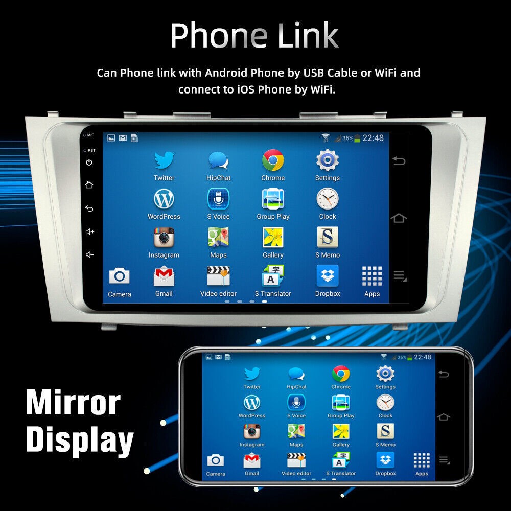 Car Radio Stereo Carplay For 2007-2011 Toyota Camry Head Unit GPS