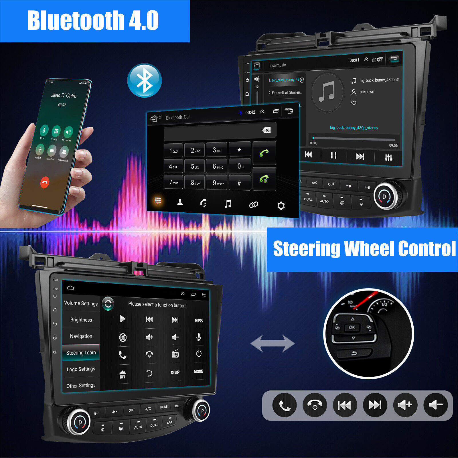 For Honda Accord 7 2003-2007 Android 13.0Stereo Radio Car GPS 10.1″ Touch Screen