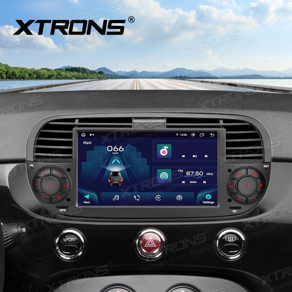 BLACK TABLET CAR FOR FIAT 500 CAR RADIO ANDROID OS 4G RAM + 64G ROM WI-FI GPS 7″