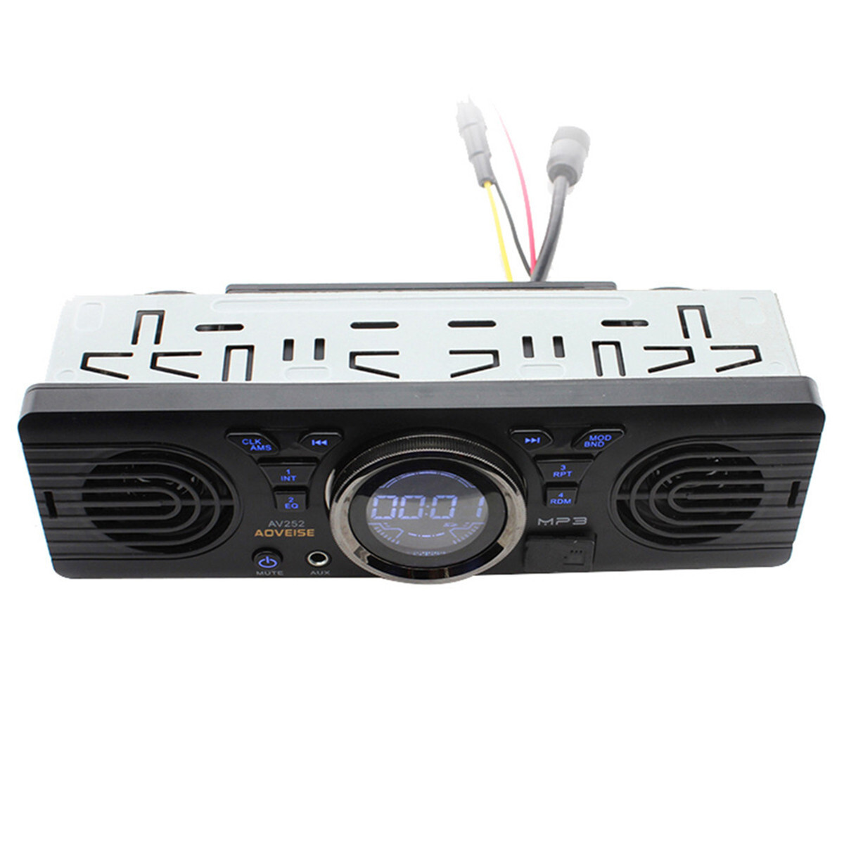 Car Radio Stereo Audio MP3 Player AUX Receiver Bluetooth FM Built-in 2 Speaker