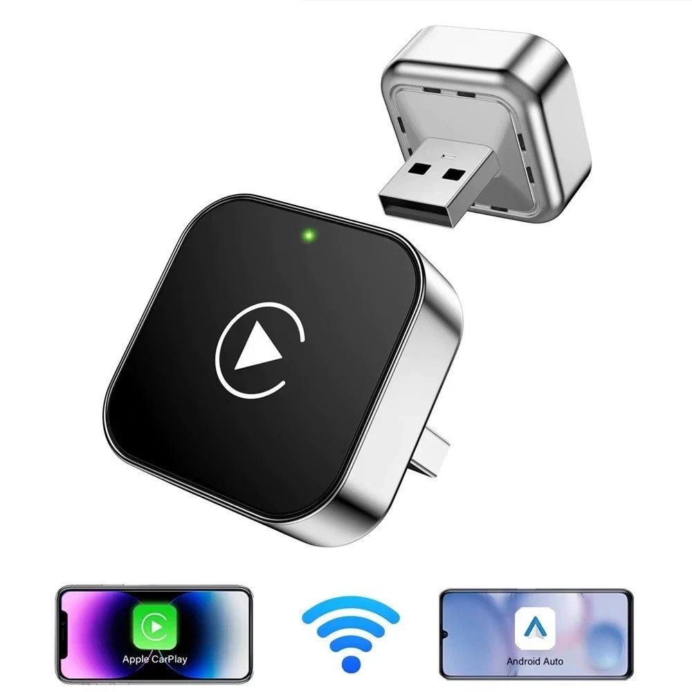 Wireless Carplay Android Auto Adapter USB Car Dongle Connect Box 2 in 1 Mini Box