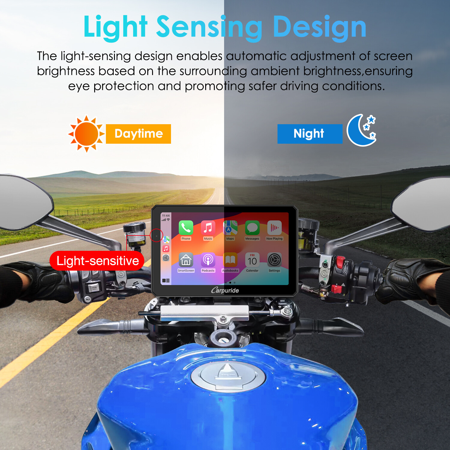 Carpuride W712D TPMS Wireless Carplay Wired Controlled Rotatable screen Dash Cam