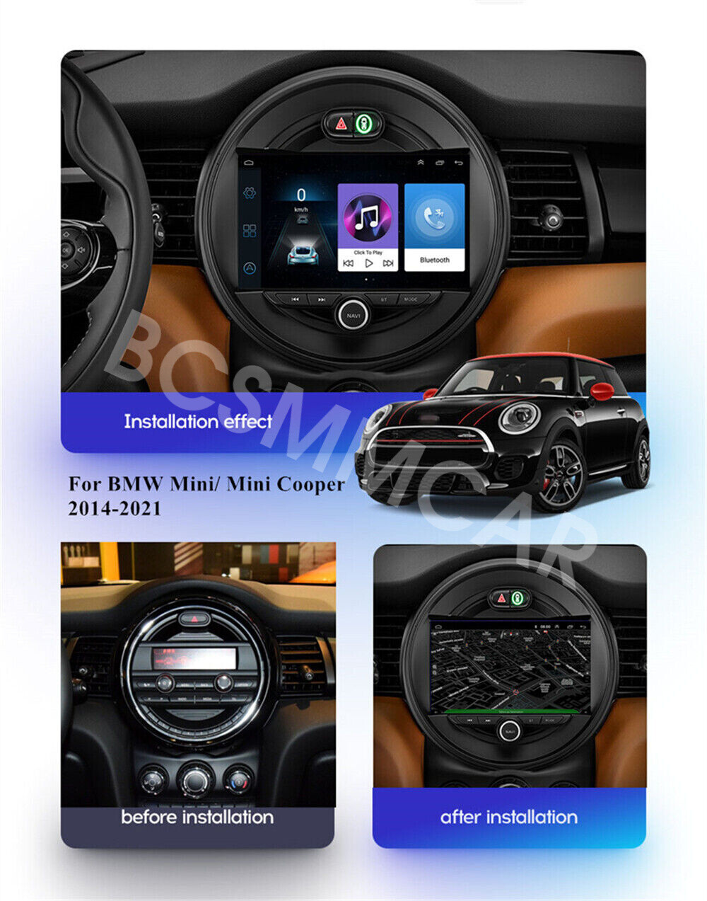 Fit For BMW Mini Cooper F55 F56 2014-2021 Radio Car MP5 Player For Apple Carplay