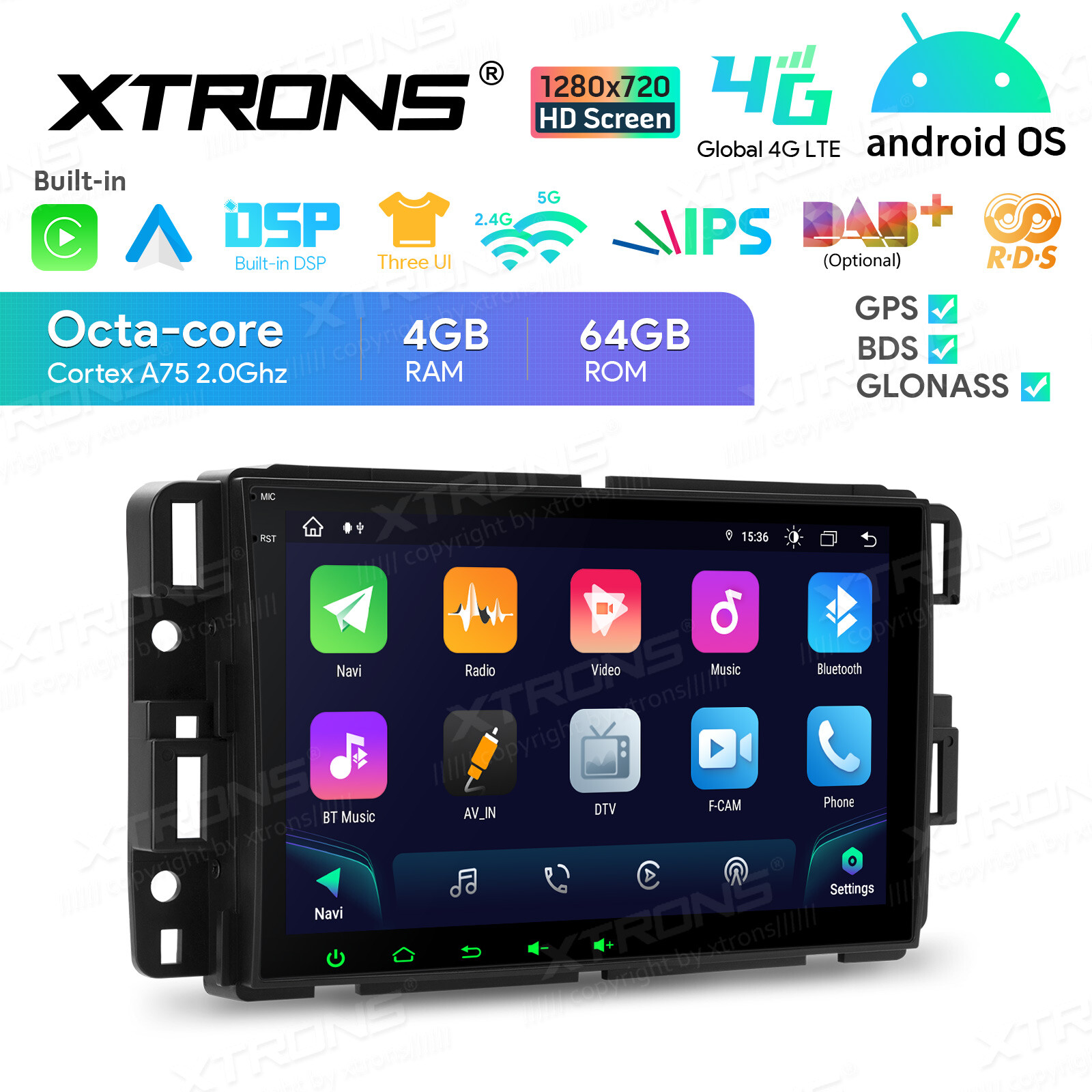 Android 14 8-Core 64GB Car Stereo GPS Radio 4G WIFI For Chevrolet GMC HUMMER H2