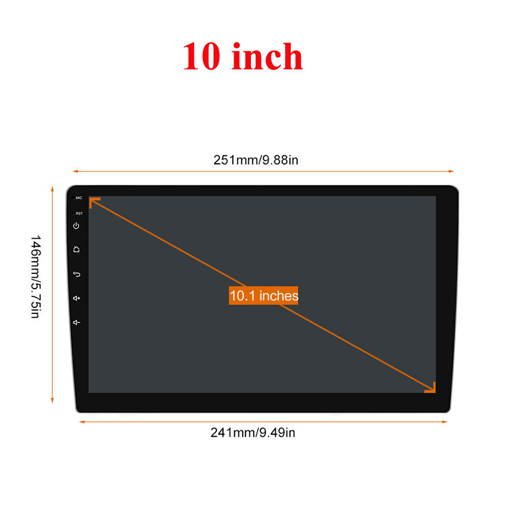 10.1”IPS Double 2 Din Car Stereo Radio GPS CarPlay Navi DSP SWC AM BT 8GB+256GB