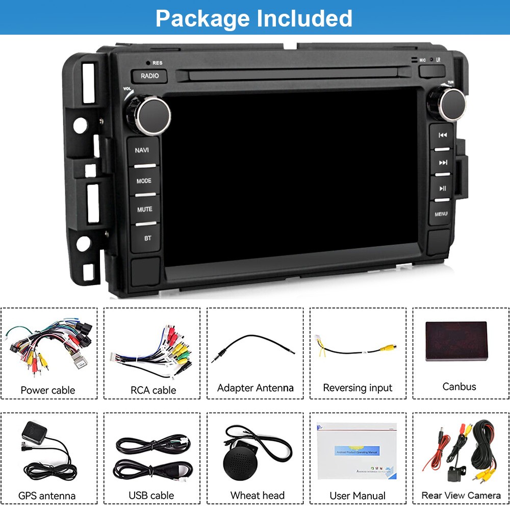 Apple CarPlay For Chevrolet GMC Chevy 2007-2013 Android 15 Car Radio Stereo GPS