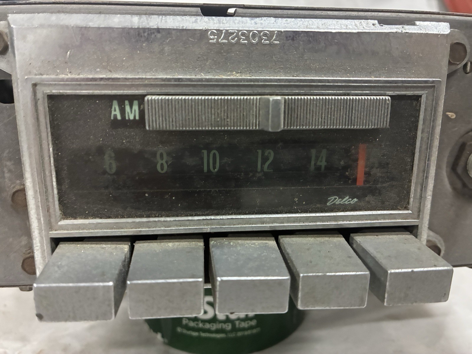 69-72 Corvette AM/FM Radio Model #11VFP1 Also #7302721 Are On Tag May Fit Others