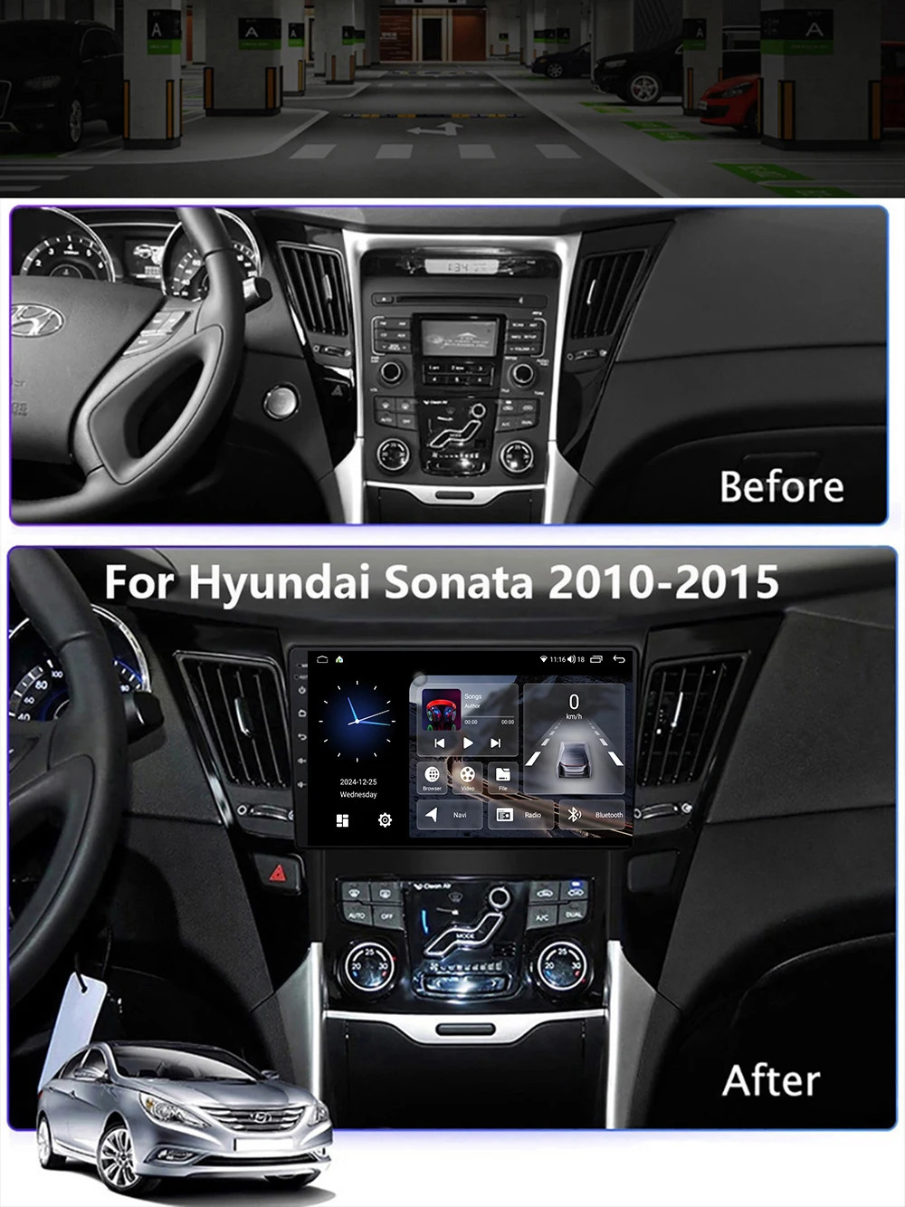 For Hyundai Sonata 2010-2015 Car Radio Multimedia Player Android Carplay GPS DSP