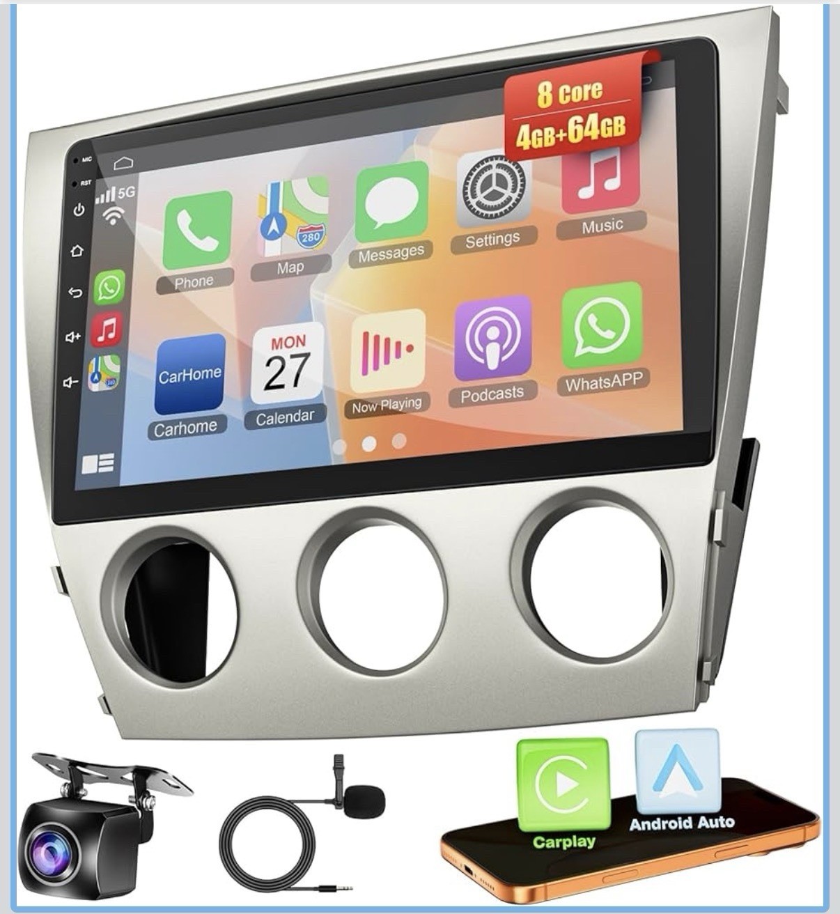 Carplay Radio for Toyota Camry 2006-2012 Android 15 GPS Navi WIFI BT