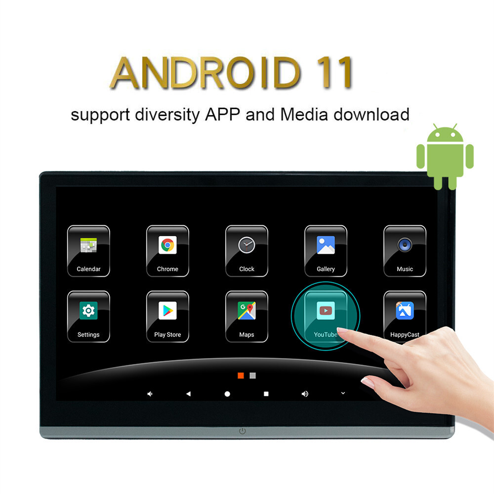 2PCS Android 11 Car Rear Headrest Monitor Player 13.3in Touch Screen 4+64G WIFI