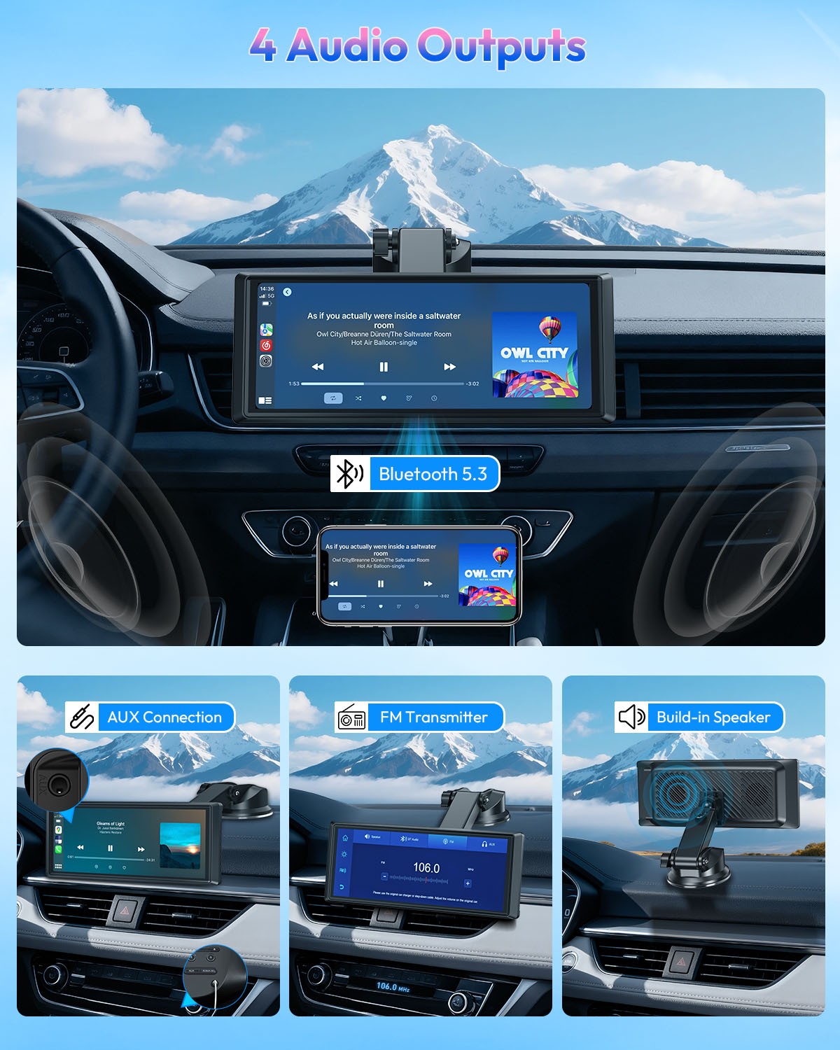 10″ Backup Camera Mirror Car Rear View Reverse Night Vision Parking System Kit