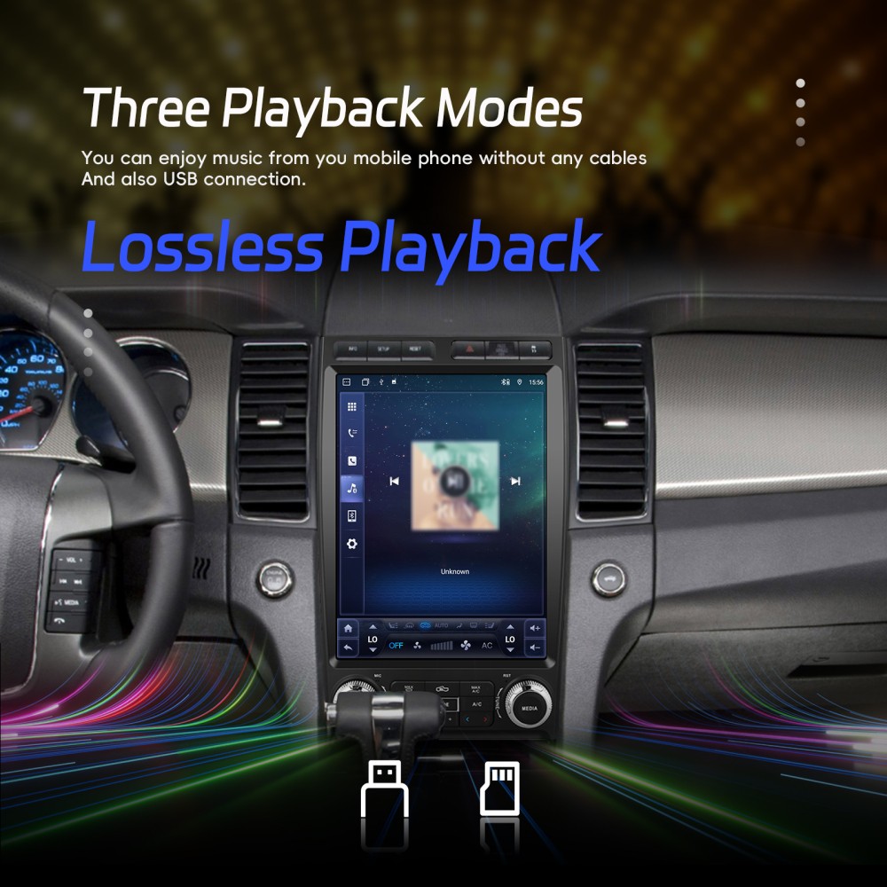 12.1″ 4+64GB Android 15 Carplay Tesla Car Stereo Radio For Ford Taurus 2010-2012