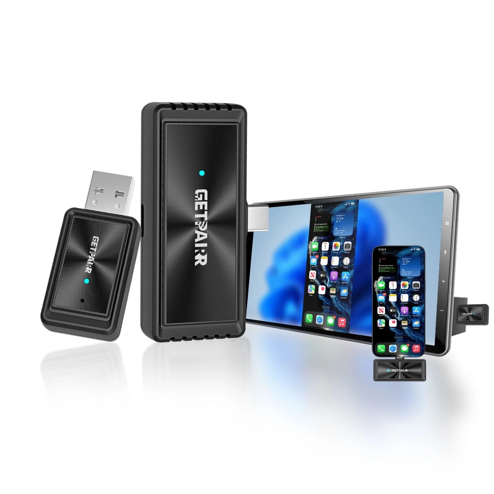 GetPairr Cast Wireless Screen Mirroring & CarPlay Adapter WiFi 6 Bluetooth 5.4